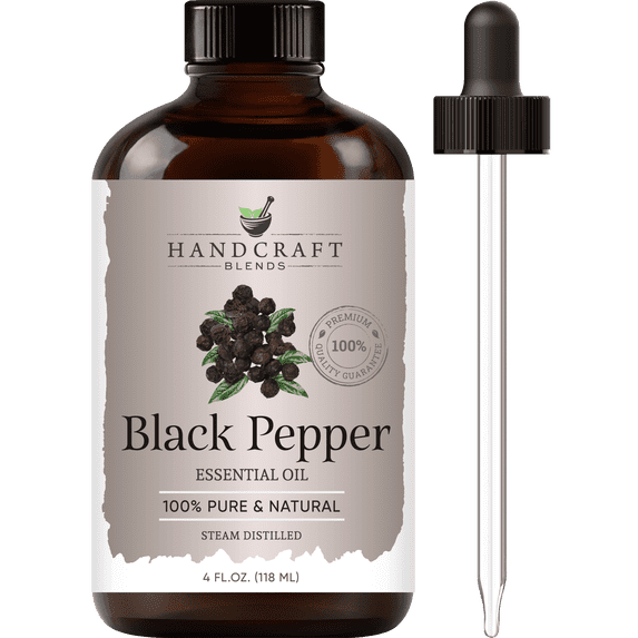 Handcraft Blends Black Pepper Essential Oil - Huge 4 Fl Oz - 100% Pure and Natural - Premium Grade with Glass Dropper