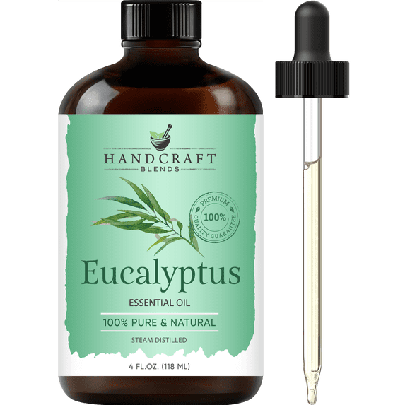 Handcraft Blends Eucalyptus Essential Oil - Huge 4 Fl Oz - 100% Pure and Natural - Premium Grade with Glass Dropper
