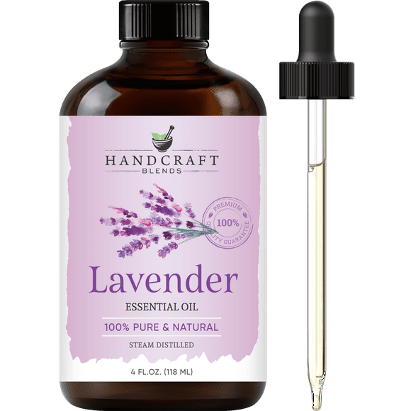 Handcraft Blends Lavender Essential Oil - Huge 4 Fl Oz - 100% Pure and Natural - Premium Grade with Glass Dropper