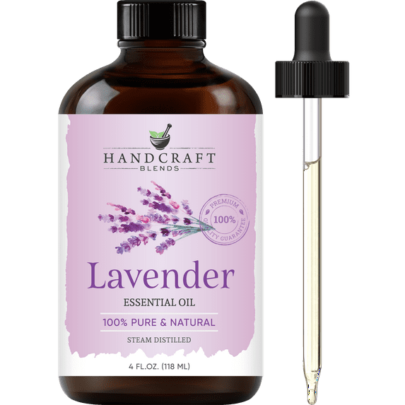 Handcraft Blends Lavender Essential Oil - Huge 4 Fl Oz - 100% Pure and Natural - Premium Grade with Glass Dropper