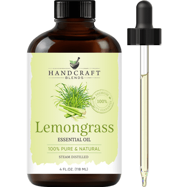 Handcraft Blends Lemongrass Essential Oil - Huge 4 Fl Oz - 100% Pure and Natural - Premium Grade with Glass Dropper