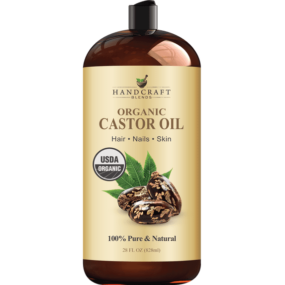 Handcraft Blends Organic Castor Oil for Hair, Eyelashes & Skin, 28 oz