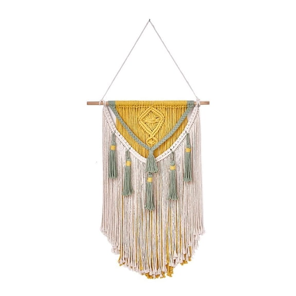 Handcraft Cotton Rope Colorful Tassels Macrames Tapestry Wall Hanging Ornament Backdrops for Living Room Bedroom Decors