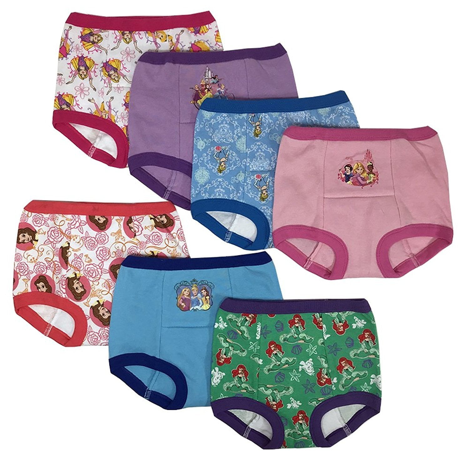 Disney Princess Girls Potty Training Pants Panties Underwear Toddler 7-Pack  Size 2T 3T 4T