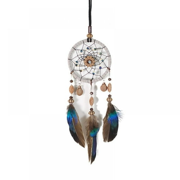 Handcraft Dream Catcher Feather for Car Interior Rear View Mirror Hanger Car Accessories Pendant Interior Decoration Hanging Ornament Dreamcatcher Bedroom Bohemian Craft Gift 1PC