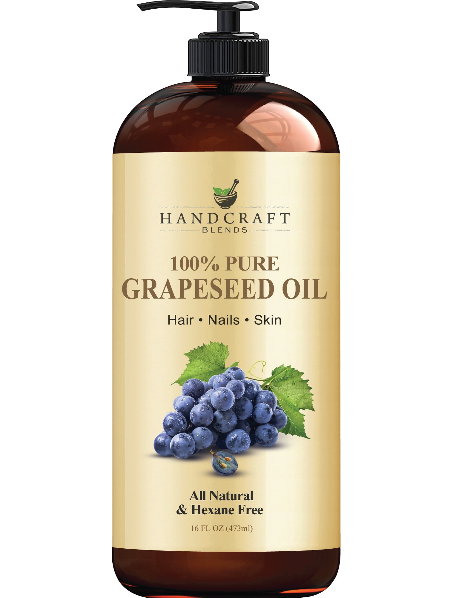 Handcraft Grapeseed Oil - 100% Pure, Therapeutic Grade, Aromatherapy, Skin & Hair Moisturizer - 16 fl. Oz - Walmart.com Handcraft Grapeseed Oil - 100% Pure, Therapeutic Grade, Aromatherapy, Skin & Hair Moisturizer - 16 fl. Oz - Walmart.com