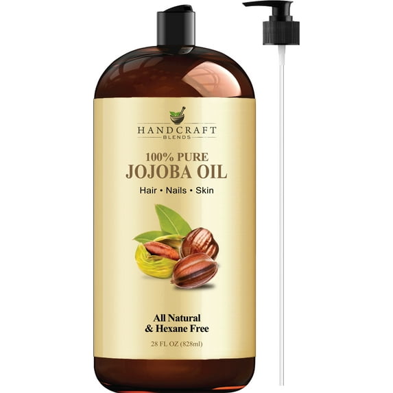 Handcraft Jojoba Oil 28 fl. oz – 100% Pure & Natural Jojoba Oil for Skin, Face and Hair – Deeply Moisturizing Anti Aging Jojoba Oil for Men and Women