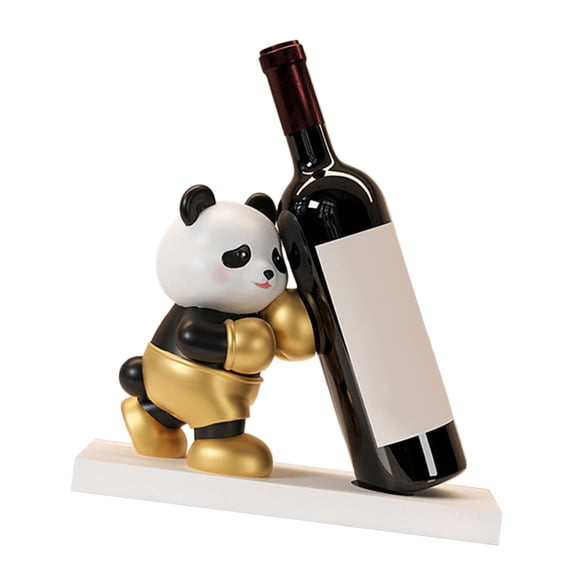 Handcraft Panda Wine Rack Sculpture For Displaying In Cabinets Or On Countertops for Inside Cabinet Wine Storage