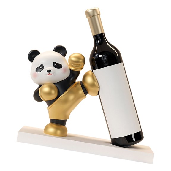 Handcraft Panda Wine Rack Sculpture For Displaying In Cabinets Or On Countertops for Inside Cabinet Wine Storage
