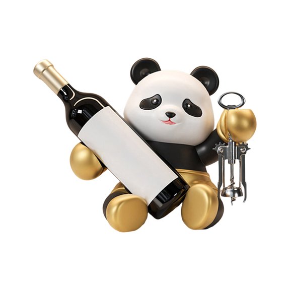 Handcraft Panda Wine Rack Sculpture For Displaying In Cabinets Or On Countertops for Inside Cabinet Wine Storage