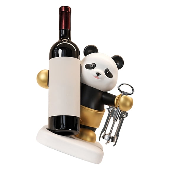 Handcraft Panda Wine Rack Sculpture For Displaying In Cabinets Or On Countertops for Inside Cabinet Wine Storage