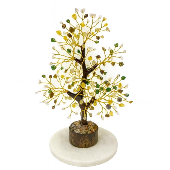 Handcraft Prosperity & Abundance Healing Crystal Tree, For Dcor Home & Office | Reiki, Vastu & Feng Shui Crystal Stone Tree | 300 Beads Energized Gemstone Bonsai | Gift For Men & Women