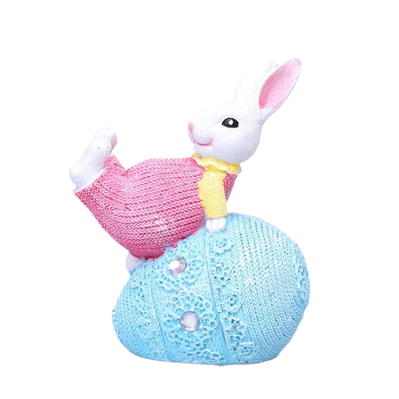 Handcraft Resin Rabbit Figurines Ornamentation for Living Room Shelf Display