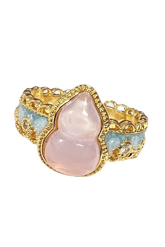 Handcraft Retro Lace Rings Adjustable With Gourd Designs Decoration for Everyday Elegant