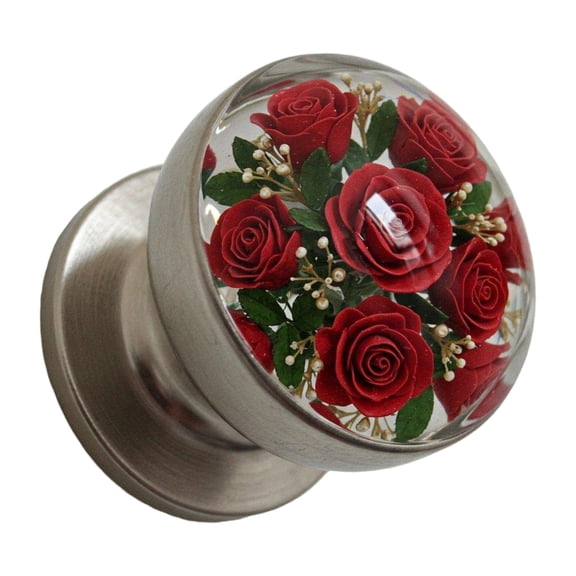 Handcraft Retro Resin Door Knob Crystals Clear Florals Decorative Hardware for Bedroom Nature Inspire Home Renovations
