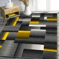 thumbnail image 1 of Handcraft Rugs Abstract Geometric Modern Squares Pattern Yellow/Silver/Grey Area Rug 8 X 10, Yellow, 1 of 11