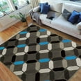 thumbnail image 1 of Handcraft Rugs - Blue/Gray/Silver/Black/Abstract Area Rug Modern Contemporary Geometric Design, 1 of 61