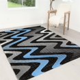 thumbnail image 1 of Handcraft Rugs - Blue/Gray/Silver/Black/Abstract Area Rug Modern Contemporary Wave / Zigzag / Stripped / Design, 1 of 8