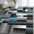 thumbnail image 1 of Handcraft Rugs Blue/Silver/Gray Abstract Geometric Modern Squares Pattern Area Rug 8 ft. by 10 ft., 1 of 9