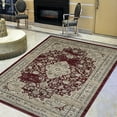 thumbnail image 1 of Handcraft Rugs-Burgundy Red/Beige Persian Isfahan FloralPattern Distressed - Modern Vintage Area Rug, 1 of 9