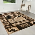 thumbnail image 1 of Handcraft Rugs Cabin Rug  Lodge, Cabin Nature and Animals Area Rug  Modern Geometric Design Cabin Area Rug  Abstract, Multicolor Design Moose/Kayak/Fishing Equipment/Big Fish 2x 3 feet Doormat, 1 of 6