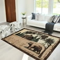 thumbnail image 1 of Handcraft Rugs Cabin Rug  Lodge, Cabin Nature and Animals Area Rug  Modern Nature Pattern Cabin Area Rug  Abstract, Chocolate/Beige/Green-Bear/Lodge 2x 3 feet Doormat, 1 of 7