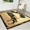 thumbnail image 1 of Handcraft Rugs Cabin Rug  Lodge, Cabin Nature and Animals Area Rug  Modern Nature Pattern Cabin Area Rug  Abstract, Chocolate/Beige/Green-Bear/Lodge 2x 3 feet Doormat, 1 of 7