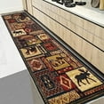 thumbnail image 1 of Handcraft Rugs Cabin Rug  Lodge, Cabin Nature and Animals Area Rug  Modern Stripped Pattern Cabin Area Rug  Abstract, Chocolate/Beige-Horse/Mountain 2x 3 feet Doormat, 1 of 7