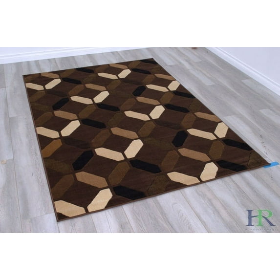 Handcraft Rugs - Chocolate Brown/Beige/Abstract Area Rug Modern Contemporary Geometric Design