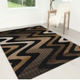 thumbnail image 1 of Handcraft Rugs - Chocolate Brown/Beige/Mocha/Ivory/Abstract Area Rug Modern Contemporary Wave / Zigzag / Stripped Design, 1 of 6