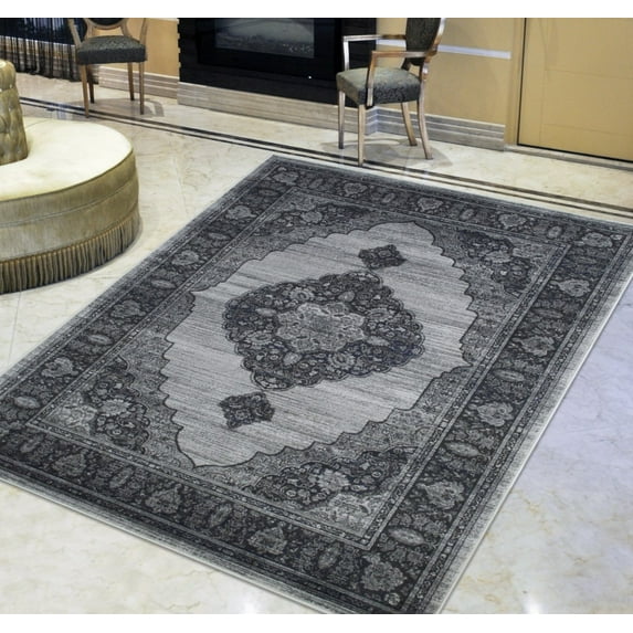 Handcraft Rugs-Dusk/Gray Persian Tabriz Floral Pattern Distressed  Modern Vintage Area Rug