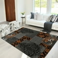 thumbnail image 1 of Handcraft Rugs - Electric Orange, Gray, Silver, Black, Abstract Area Rug Modern Contemporary Floral and Patchwork Geometric Design, 1 of 8