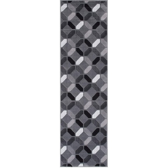 Handcraft Rugs-Grey/Silver/Black/Dimond Pattern Area Rug Modern Contemporary Geometric Design
