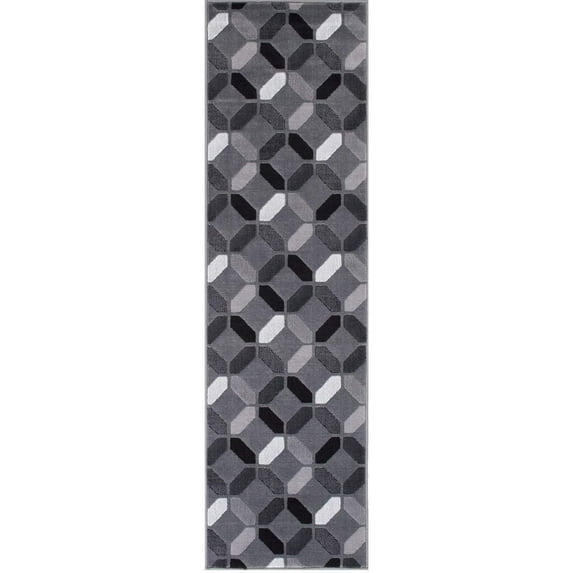 Handcraft Rugs-Grey/Silver/Black/Dimond Pattern Area Rug Modern Contemporary Geometric Design