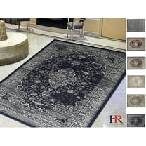 Handcraft Rugs-Midnight Blue/Gray Persian Isfahan Floral Pattern Distressed – Modern Vintage Area Rug