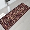 thumbnail image 1 of Handcraft Rugs-Modern Contemporary Brand New Area Rugs-Abstract Carpet with Frame/Boxy/Cube Pattern-Shed free Burgundy Red/Beige/Ivory/Black2x7 feet Runner, 1 of 8
