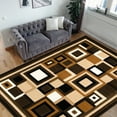 thumbnail image 1 of Handcraft Rugs-Modern Contemporary Living Room Rugs-Abstract Carpet with Geometric Pattern-Brown/Beige/Ivory/Chocolate 5x7 feet, 1 of 5