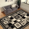 thumbnail image 1 of Handcraft Rugs-Modern Contemporary Living Room Rugs-Abstract Carpet with Geometric Pattern-Gray/Black/White/Ivory 5x7 feet, 1 of 10