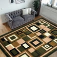 thumbnail image 1 of Handcraft Rugs-Modern Contemporary Living Room Rugs-Abstract Carpet with Geometric Pattern-Sage Green/Mocha/Black/Ivory/Brown 5x7 feet, 1 of 8