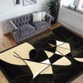 thumbnail image 1 of Handcraft Rugs-Modern Contemporary Living Room Rugs-Abstract Carpet with Round/Oval Swirls Pattern-Shed free Black/Ivory/Beige/Brown2x 3 feet Doormat, 1 of 5