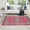 thumbnail image 1 of Faded Oriental Distressed Modern Vintage Design Persian Area Rug Cherry/Navy Blue/Yellow/Gary, 1 of 5