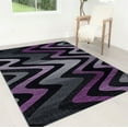 thumbnail image 1 of Handcraft Rugs - Purple/Gray/Silver/Black/Abstract Area Rug Modern Contemporary Zigzag Crisscross Wave Design, 1 of 8