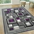 thumbnail image 1 of Handcraft Rugs Purple and Gray Abstract Geometric Modern Squares Pattern Area Rug 2 ft. by 3 ft.Doormat, 1 of 8