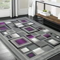 Handcraft Rugs Purple and Gray Abstract Geometric Modern Squares ...