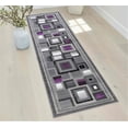 thumbnail image 1 of Handcraft Rugs Purple and Gray Abstract Geometric Modern Squares Pattern Area Rug, 1 of 10