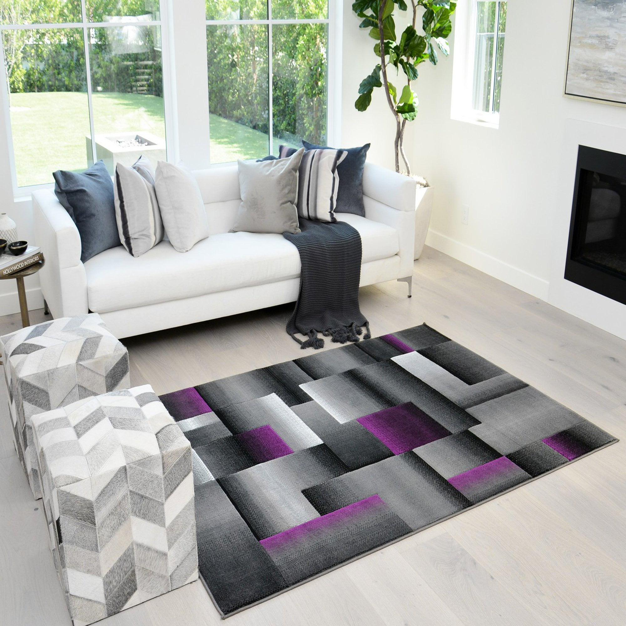 Handcraft Rugs Abstract Modern Geometric Squares Pattern Area Rug for ...