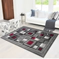 thumbnail image 1 of Handcraft Rugs Red Lava/Silver/Gray Abstract Geometric Modern Squares Pattern Area Rug, 1 of 12