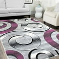 thumbnail image 1 of Handcraft Rugs-Swirls/Circles/Spiral Modern Contemporary abstrac tHand Carved Area Rug-Silver/Purple/Gray/Black, 1 of 9