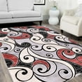 thumbnail image 1 of Handcraft Rugs-Swirls Rugs/Luxury Livingroom Modern Soft/Smooth-Red/Silver/Gray/White, 1 of 10