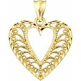 thumbnail image 1 of Handcrafted 10kt Gold Filigree Heart Charm Pendant, 1 of 1